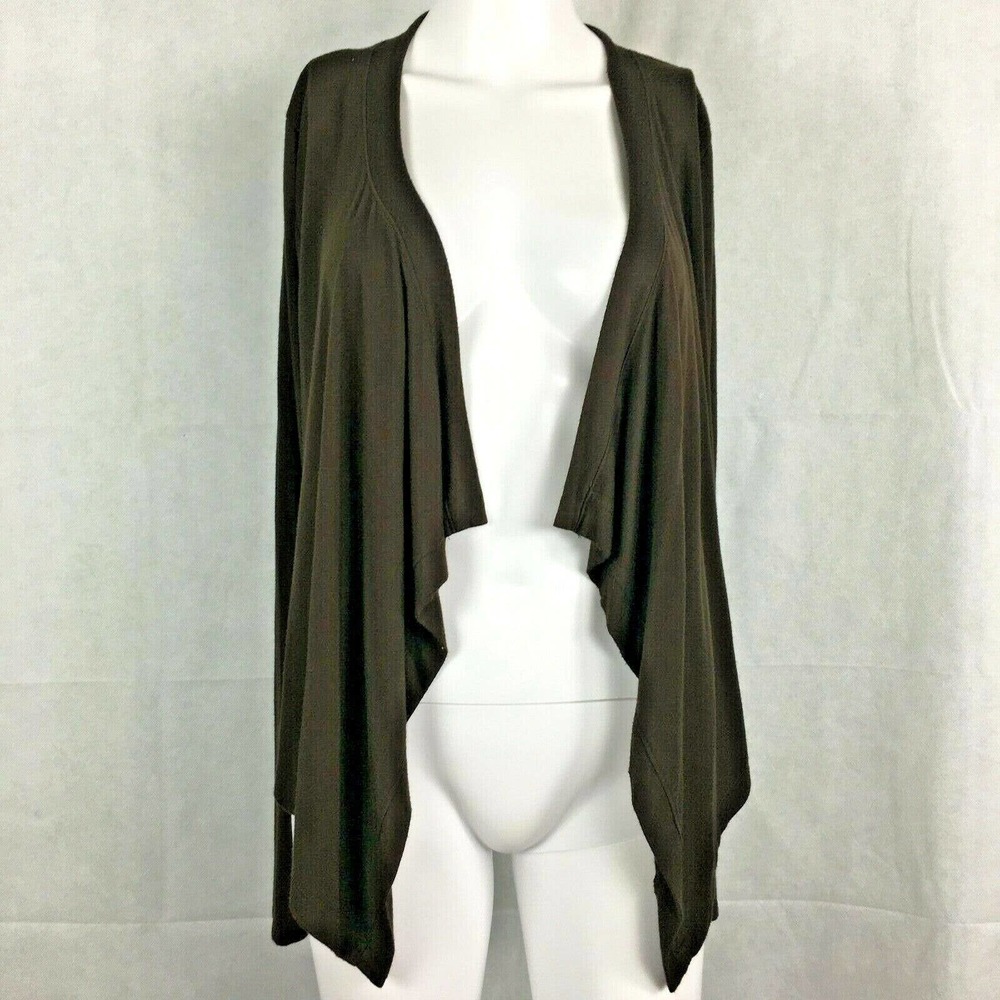 Karen Kane Cardigan Womens Sz S Brown Knit Open Front Lightweight Jersey